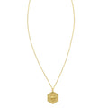 14K yellow gold North Star hexagon pendant necklace