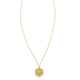 14K yellow gold North Star hexagon pendant necklace thumbnail 1