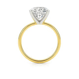 5 Carat Emerald Lab Grown IGI G/VS1 Diamond Solitaire Ring in 10K Yellow Gold thumbnail 4