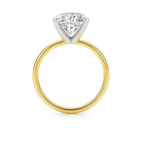 5 Carat Emerald Lab Grown IGI G/VS1 Diamond Solitaire Ring in 10K Yellow Gold