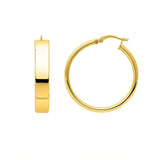 Large Tube Shaped Hoop Earrings in 14K Yellow Gold thumbnail 2