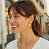 Large Tube Shaped Hoop Earrings in 14K Yellow Gold thumbnail 3