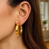 Large Tube Shaped Hoop Earrings in 14K Yellow Gold thumbnail 5