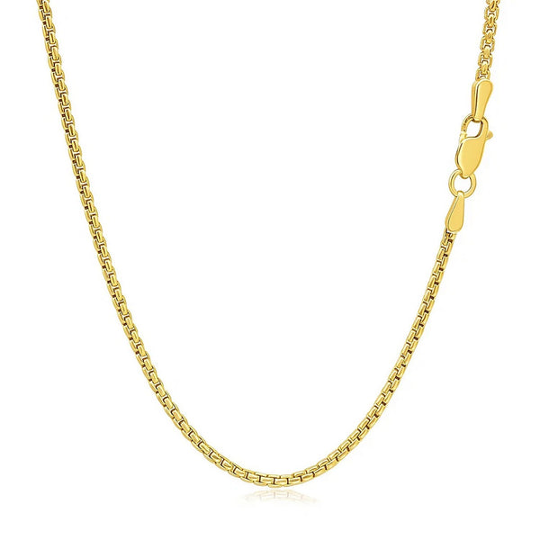 14k Yellow Gold Solid Round Box Chain 1.6 mm