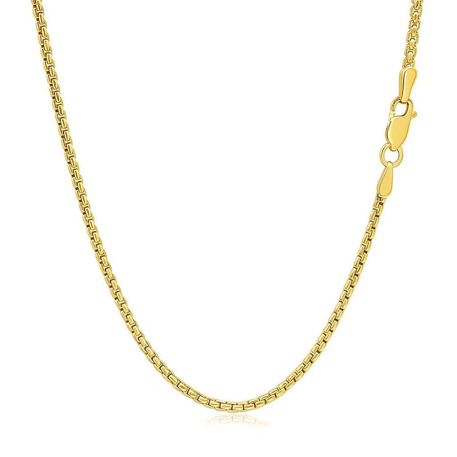 14k Yellow Gold Solid Round Box Chain 1.6 mm