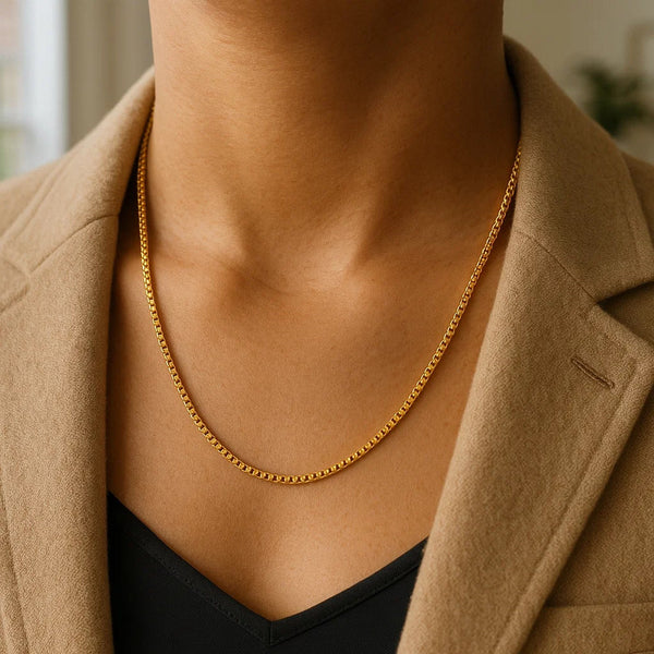 14k Yellow Gold Solid Round Box Chain 1.6 mm