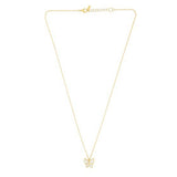14k Yellow Gold High Polish Butterfly Peral Paste Necklace thumbnail 2