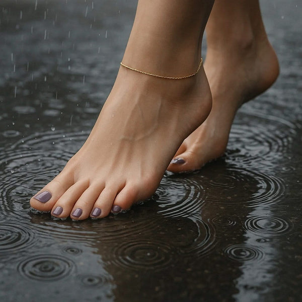 10k Yellow Gold Sparkle Anklet 1.5mm