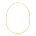 14K yellow gold textured fancy chain necklace 4mm with high polish finish