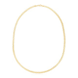 14K yellow gold textured fancy chain necklace 4mm with high polish finish thumbnail 1