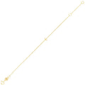 14K yellow gold mini initial I bracelet on a fine cable chain