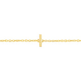 14K Yellow Gold Mini Initial I Bracelet thumbnail 3