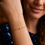 14K Yellow Gold Mini Initial I Bracelet thumbnail 4