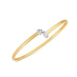 14k Two Tone Gold Diamond Hardware Bangle (3.00 mm) thumbnail 2