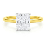 5 Carat Radiant Lab Grown IGI G/VS1 Diamond Solitaire Ring in 10K Yellow Gold thumbnail 3
