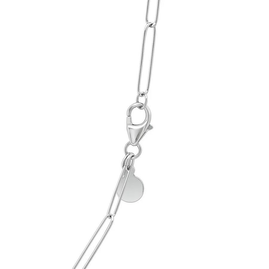 14k White Gold Wire Paperclip Chain (2.7mm)