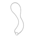Sterling silver rhodium plated rope chain necklace with fancy push lock clasp