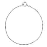 Sterling Silver Rhodium Plated Fancy Push Lock Rope Necklace thumbnail 2