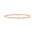 14K rose gold beaded bracelet with rounded polished beads and secure clasp