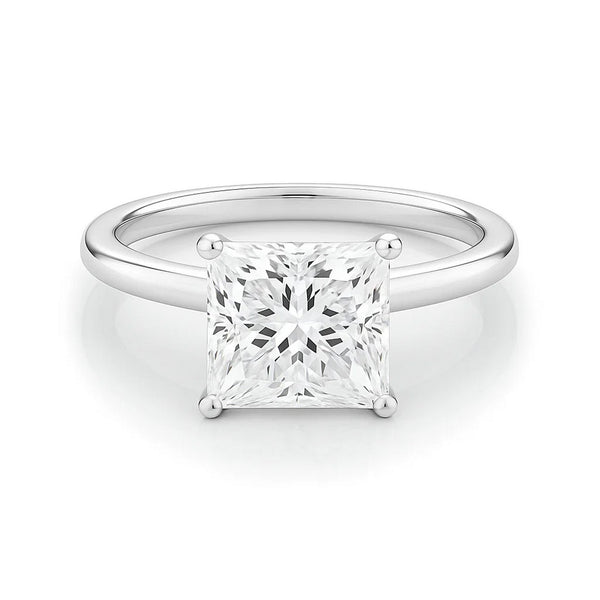 3 Carat Princess Lab Grown IGI G/VS1 Diamond Solitaire Ring in 10K White Gold