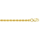 Lite Rope Chain Bracelet in 10k Yellow Gold  (2.50 mm) thumbnail 2
