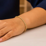 Lite Rope Chain Bracelet in 10k Yellow Gold  (2.50 mm) thumbnail 4