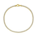 14K two-tone gold tennis bracelet with round diamonds in a 2.40 mm line