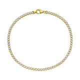 14K two-tone gold tennis bracelet with round diamonds in a 2.40 mm line thumbnail 1