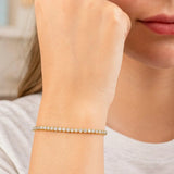 14K Two Tone Gold Diamon Oro Tennis Bracelet (2.40 mm) thumbnail 2