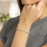 14K Two Tone Gold Diamon Oro Tennis Bracelet (2.40 mm) thumbnail 3