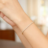 14K Two Tone Gold Diamon Oro Tennis Bracelet (2.40 mm) thumbnail 4