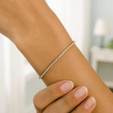 14K Two Tone Gold Diamon Oro Tennis Bracelet (2.40 mm) thumbnail 5