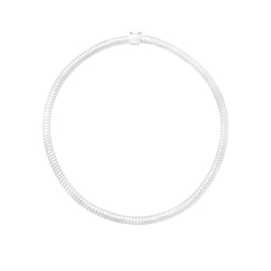 Sterling Silver Rhodium Plated Tubogas Fancy Necklace