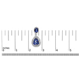 18K White Gold Blue Sapphire 2 3/4 Cttw Diamond Halo Drop Dangle Earring (G-H Color, SI1-SI2 Clarity)-4 thumbnail 5