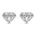 925 sterling silver stud earrings with clustered round diamond stones