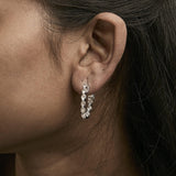 14K White Gold 3 3/4 Cttw Graduating Diamond Oval Hoop Earrings-2 thumbnail 3