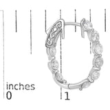 14K White Gold 3 3/4 Cttw Graduating Diamond Oval Hoop Earrings-4 thumbnail 5