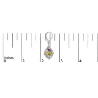Sterling Silver Diamond Accent Multi Stone Rhombus Drop Earrings