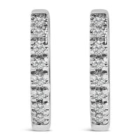 14K Gold 1/5 CTW Diamond Huggie Hoop Earrings