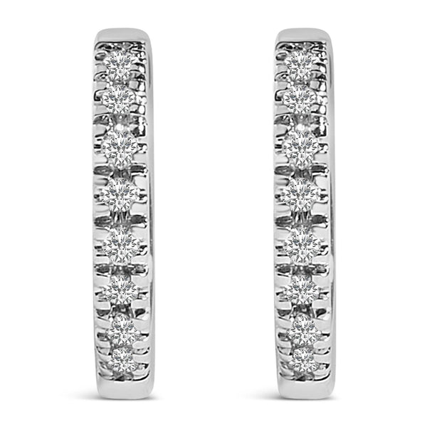 14K Gold 1/5 CTW Diamond Huggie Hoop Earrings