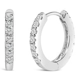 10K Gold 1/4 Cttw Diamond Double Sided Huggie Hoop Earrings-4 thumbnail 5
