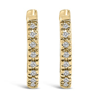 14K Gold 1/5 CTW Diamond Huggie Hoop Earrings