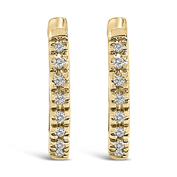 14K Gold 1/5 CTW Diamond Huggie Hoop Earrings