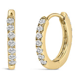 10K Gold 1/4 Cttw Diamond Double Sided Huggie Hoop Earrings-3 thumbnail 4