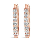 10K Gold 1/4 Cttw Diamond Double Sided Huggie Hoop Earrings-2 thumbnail 3