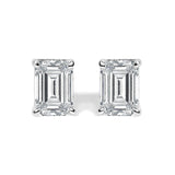 14K Gold Lab Grown Emerald Cut Diamond Solitaire Stud Earrings-1 thumbnail 2