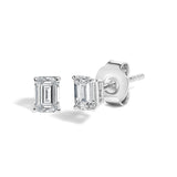 14K Gold Lab Grown Emerald Cut Diamond Solitaire Stud Earrings-3 thumbnail 4