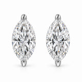 14K Gold Lab Grown Marquise Diamond Solitaire Stud Earrings-1 thumbnail 2