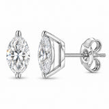 14K Gold Lab Grown Marquise Diamond Solitaire Stud Earrings-3 thumbnail 4