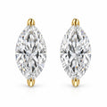 14K Gold Lab Grown Marquise Diamond Solitaire Stud Earrings-0